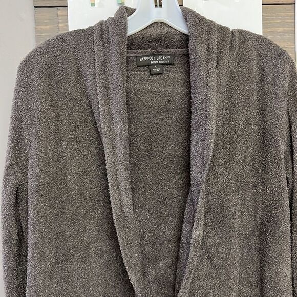 Barefoot Dreams Bamboo Chic Lite Heather Gray Open Cardigan with Pockets- Large - Picture 5 of 16